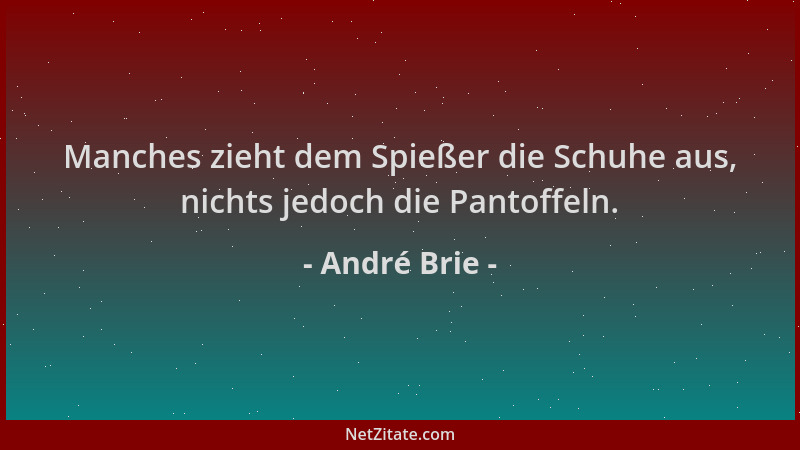 André Brie - Manches zieht dem Spießer die Schuhe aus, nichts jedoch die Pantoffeln....