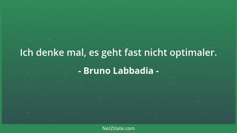 Bruno Labbadia - Ich denke mal, es geht fast nicht optimaler....