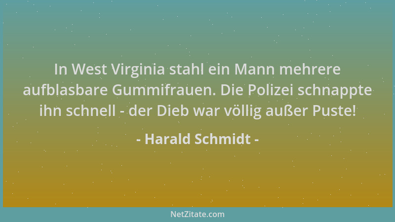 Harald Schmidt - In West Virginia stahl ein Mann mehrere aufblasbare Gummifrauen. Die Polizei schnappte ihn schnell - der D...
