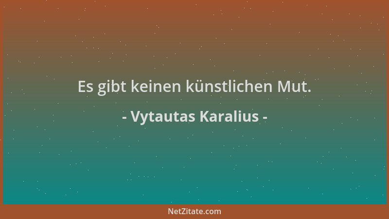 Vytautas Karalius - Es gibt keinen künstlichen Mut....