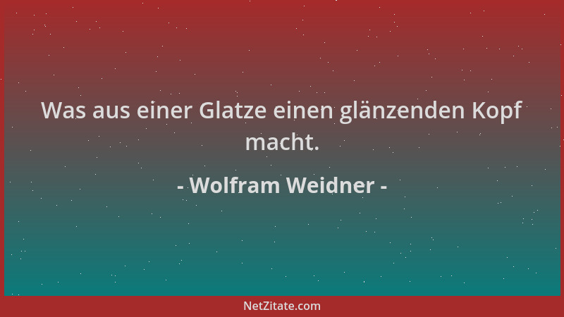 Wolfram Weidner - Was aus einer Glatze einen glänzenden Kopf macht....