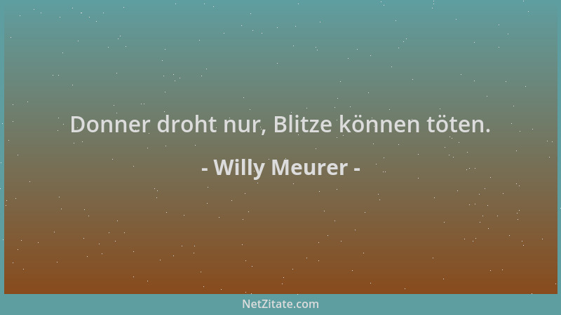 Willy Meurer - Donner droht nur, Blitze können töten....