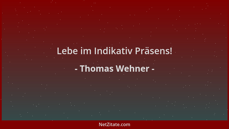 Thomas Wehner - Lebe im Indikativ Präsens!...
