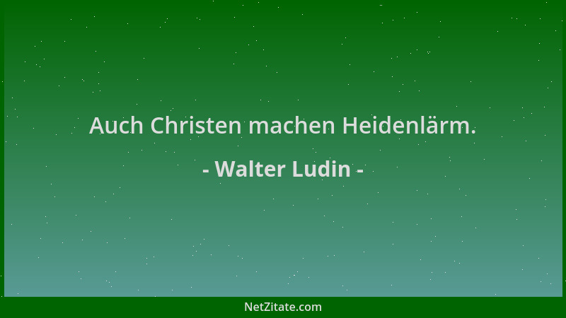 Walter Ludin - Auch Christen machen Heidenlärm....