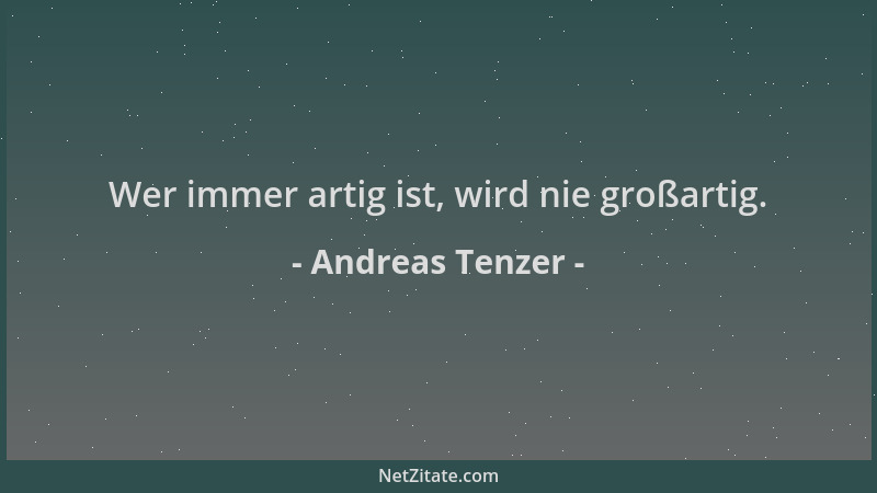 Andreas Tenzer - Wer immer artig ist, wird nie großartig....