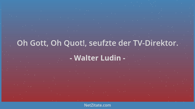 Walter Ludin - Oh Gott, Oh Quot!, seufzte der TV-Direktor....