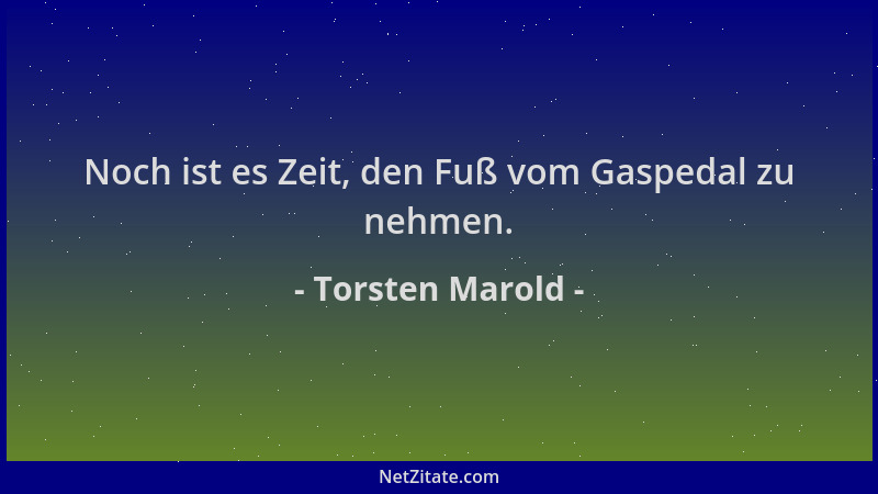Torsten Marold - Noch ist es Zeit, den Fuß vom Gaspedal zu nehmen....