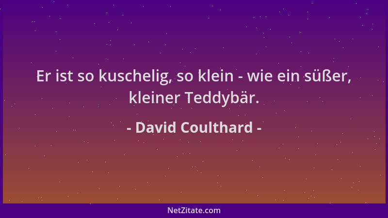 David Coulthard - Er ist so kuschelig, so klein - wie ein süßer, kleiner Teddybär....