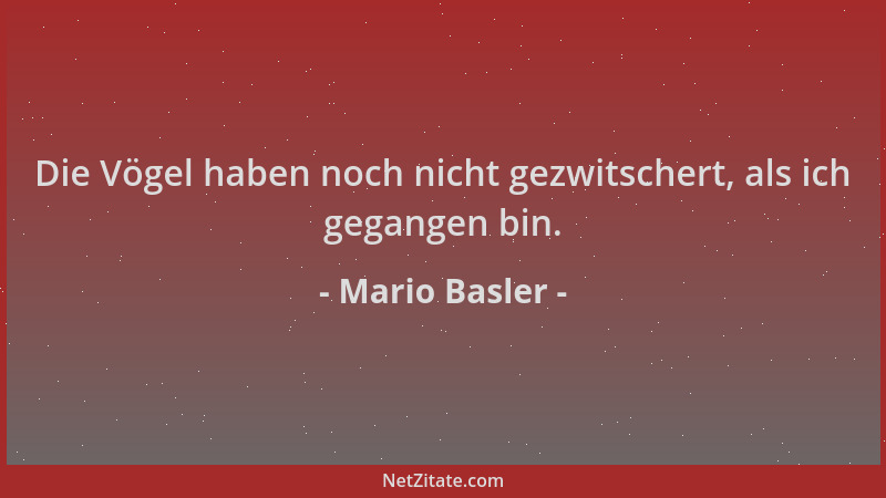 Mario Basler - Die Vögel haben noch nicht gezwitschert, als ich gegangen bin....