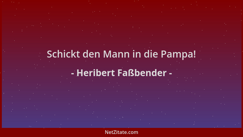 Heribert Faßbender - Schickt den Mann in die Pampa!...