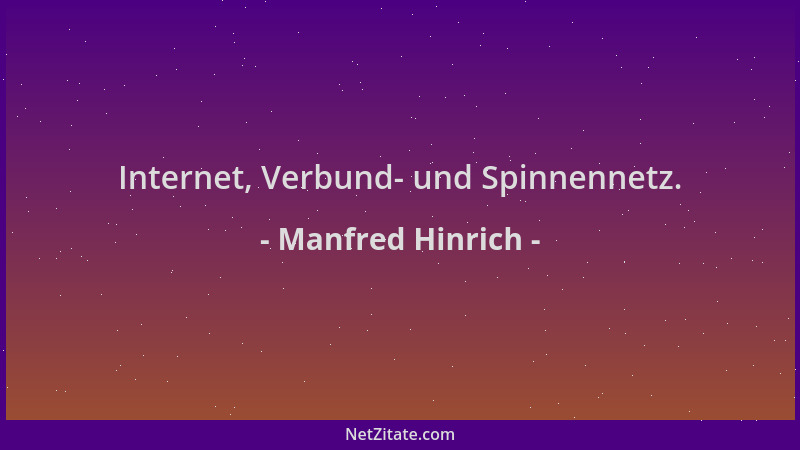Manfred Hinrich - Internet, Verbund- und Spinnennetz....