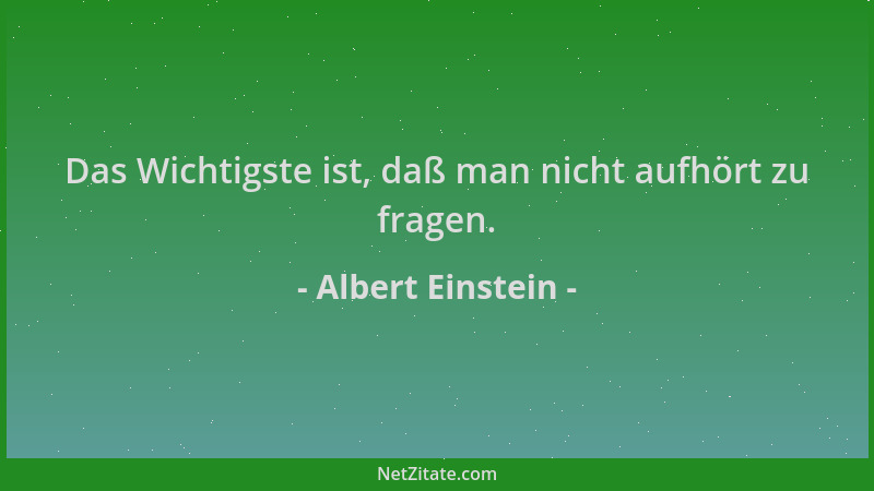Albert Einstein - Das Wichtigste ist, daß man nicht aufhört zu fragen....