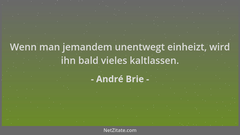André Brie - Wenn man jemandem unentwegt einheizt, wird ihn bald vieles kaltlassen....