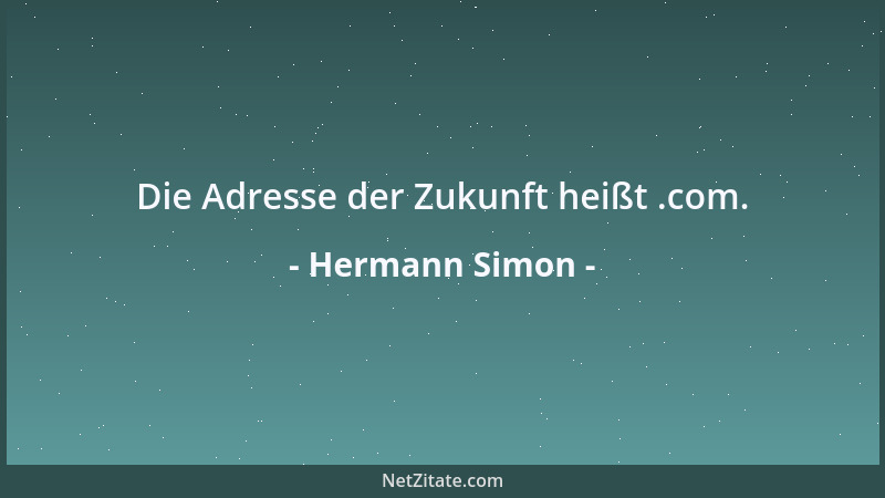 Hermann Simon - Die Adresse der Zukunft heißt .com....