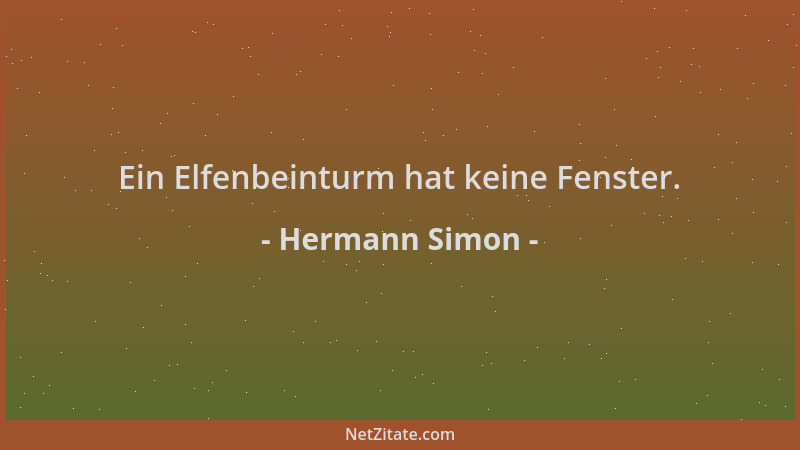 Hermann Simon - Ein Elfenbeinturm hat keine Fenster....