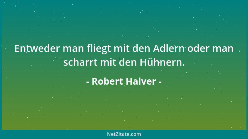 Robert Halver - Entweder man fliegt mit den Adlern oder man scharrt mit den Hühnern....
