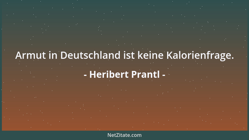 Heribert Prantl - Armut in Deutschland ist keine Kalorienfrage....