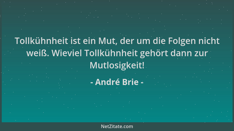 André Brie - Tollkühnheit ist ein Mut, der um die Folgen nicht weiß. Wieviel Tollkühnheit gehört dann zur Mutlosigkeit!...