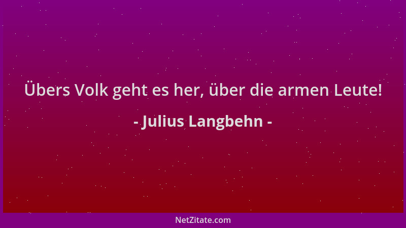 Julius Langbehn - Übers Volk geht es her, über die armen Leute!...
