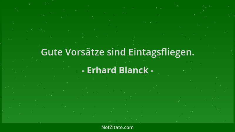 Erhard Blanck - Gute Vorsätze sind Eintagsfliegen....