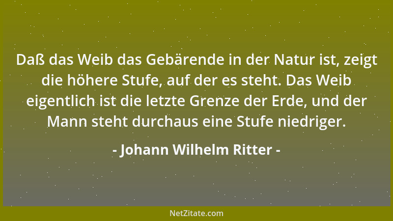 Johann Wilhelm Ritter - Alles ist, aber das Sein wird....