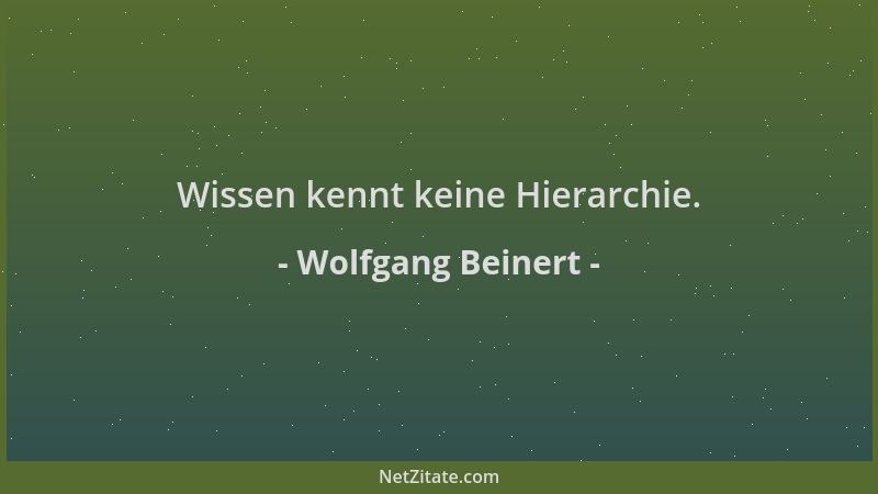 Wolfgang Beinert - Wissen kennt keine Hierarchie....