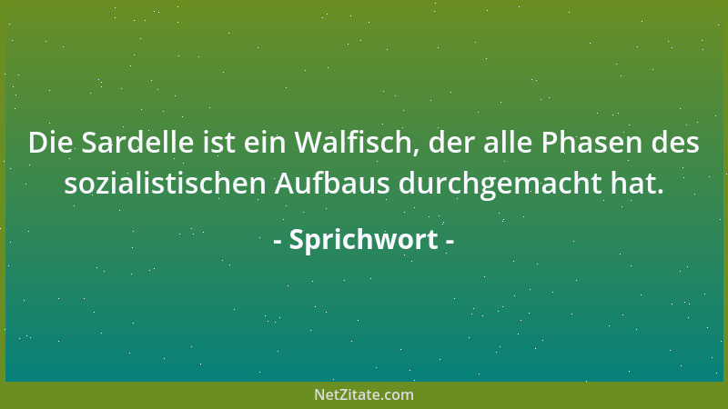 Sprichwort - Wer von der Hoffnung lebt, wird eines Tages verhungern....