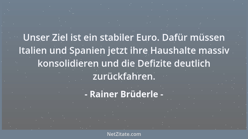 Rainer Brüderle - Unser Ziel ist ein stabiler Euro. Dafür müssen Italien und Spanien jetzt ihre Haushalte massiv konsolidie...
