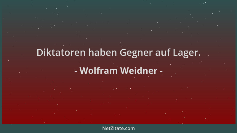 Wolfram Weidner - Diktatoren haben Gegner auf Lager....