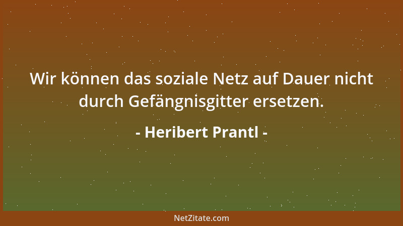 Heribert Prantl - Wir können das soziale Netz auf Dauer nicht durch Gefängnisgitter ersetzen....