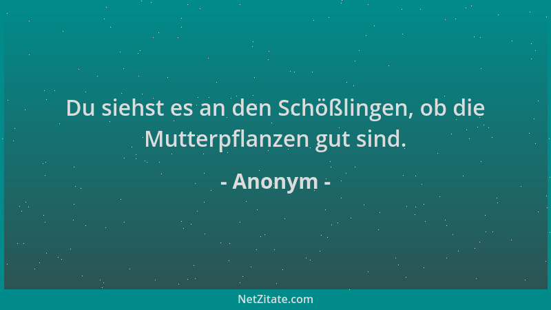 Anonym - Du siehst es an den Schößlingen, ob die Mutterpflanzen gut sind....