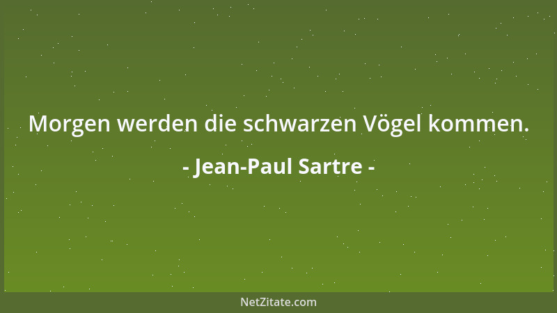Jean-Paul Sartre - Morgen werden die schwarzen Vögel kommen....