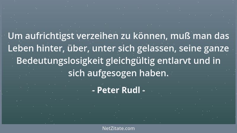 Peter Rudl - Leben überkommt auf Dauer nur das Geistige....