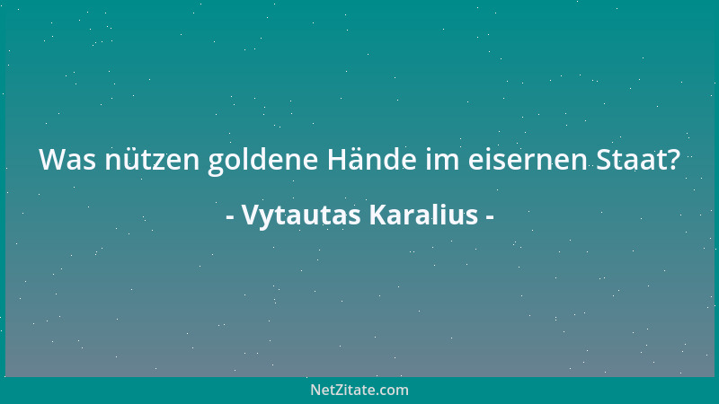 Vytautas Karalius - Was nützen goldene Hände im eisernen Staat?...
