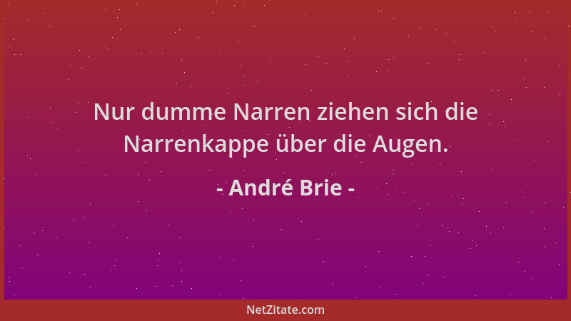 André Brie - Nur dumme Narren ziehen sich die Narrenkappe über die Augen....