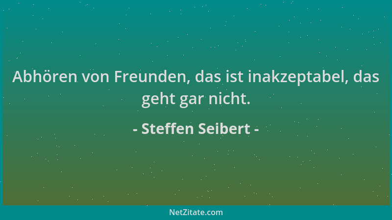 Steffen Seibert - Abhören von Freunden, das ist inakzeptabel, das geht gar nicht....