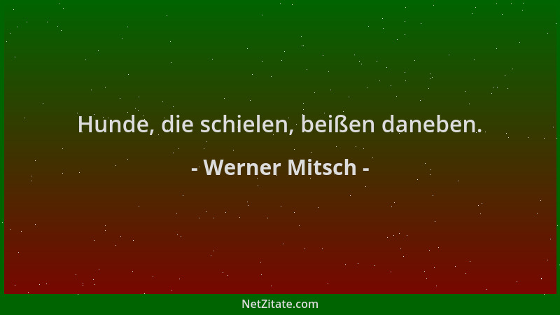 Werner Mitsch - Hunde, die schielen, beißen daneben....