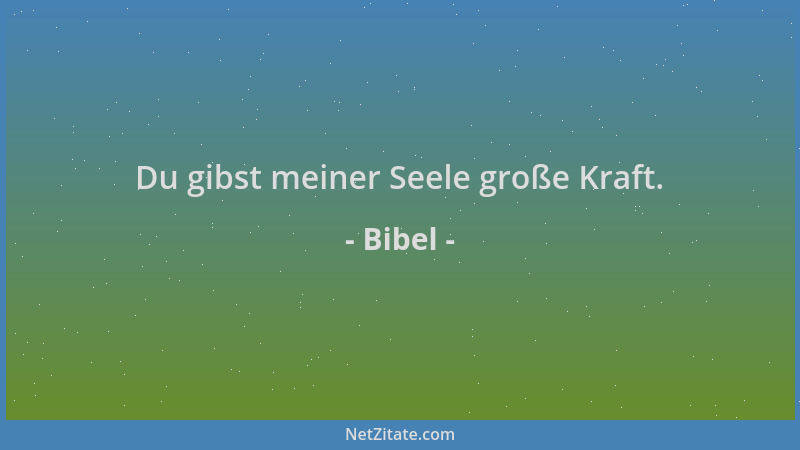 Bibel - Du gibst meiner Seele große Kraft....