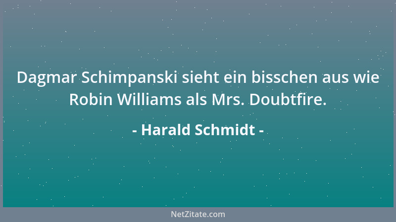 Harald Schmidt - Dagmar Schimpanski sieht ein bisschen aus wie Robin Williams als Mrs. Doubtfire....