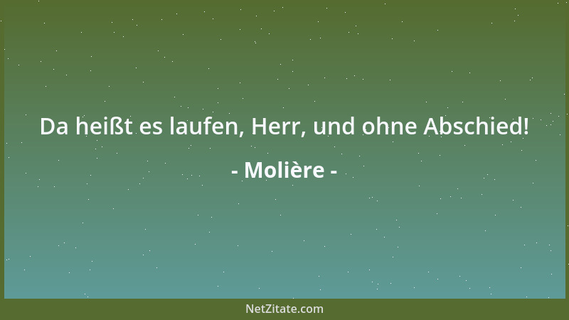 Molière - Da heißt es laufen, Herr, und ohne Abschied!...