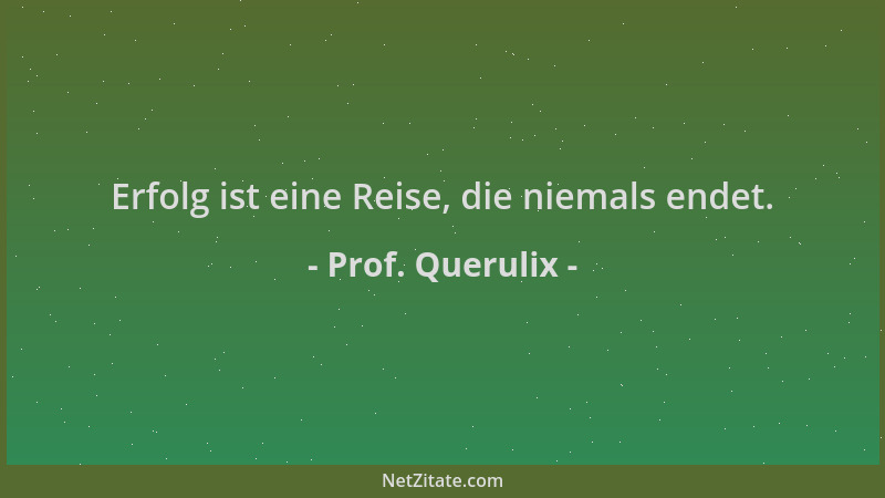 Prof. Querulix - Erfolg ist eine Reise, die niemals endet....