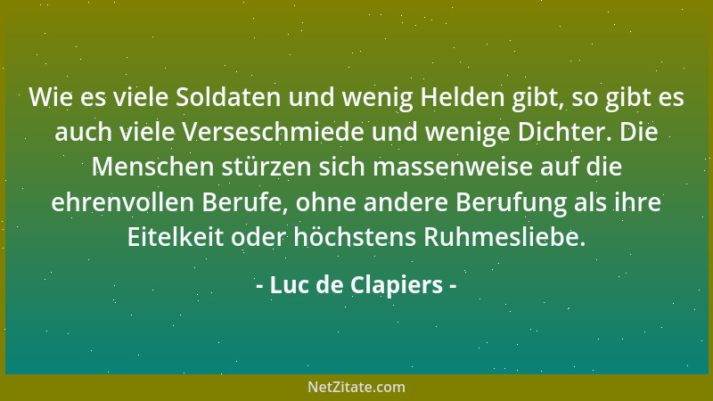 Luc de Clapiers - Ich beklage einen verliebten Alten: die Leidenschaften der Jugend richten eine schreckliche Verheerung in...
