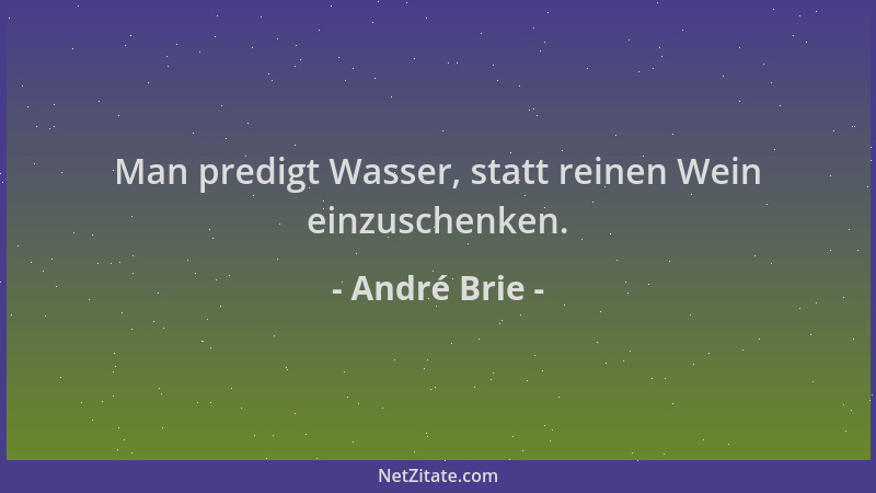 André Brie - Man predigt Wasser, statt reinen Wein einzuschenken....