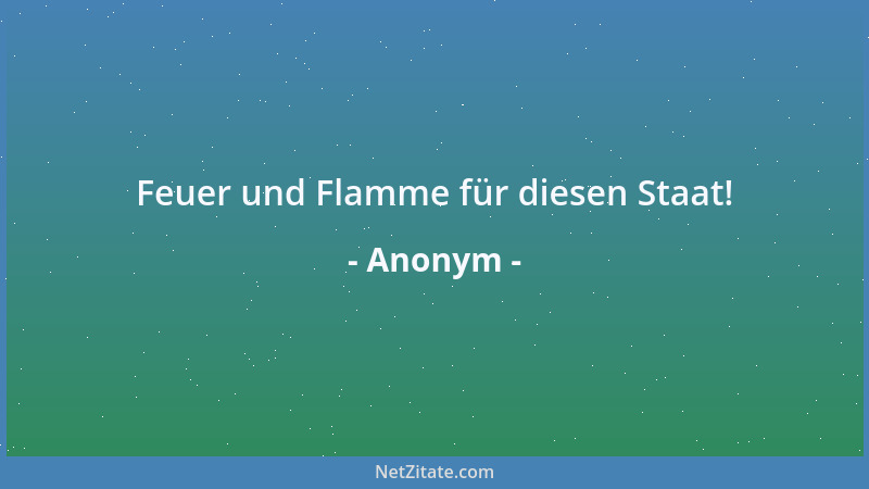 Anonym - Feuer und Flamme für diesen Staat!...