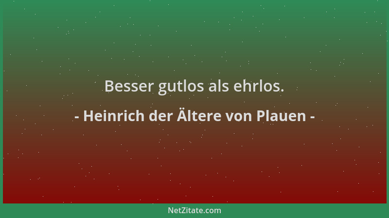 Heinrich der Ältere von Plauen - Besser gutlos als ehrlos....