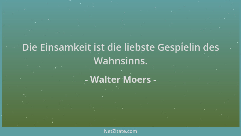 Walter Moers - Die Einsamkeit ist die liebste Gespielin des Wahnsinns....