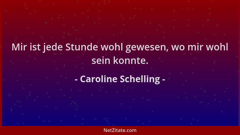 Caroline Schelling - Mir ist jede Stunde wohl gewesen, wo mir wohl sein konnte....