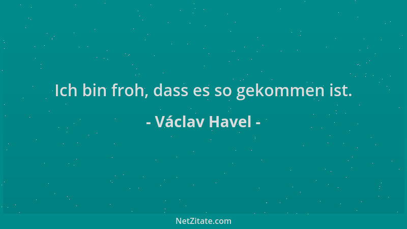 Václav Havel - Ich bin froh, dass es so gekommen ist....