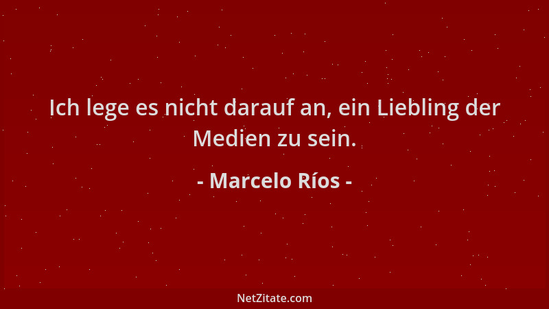 Marcelo Ríos - Ich lege es nicht darauf an, ein Liebling der Medien zu sein....