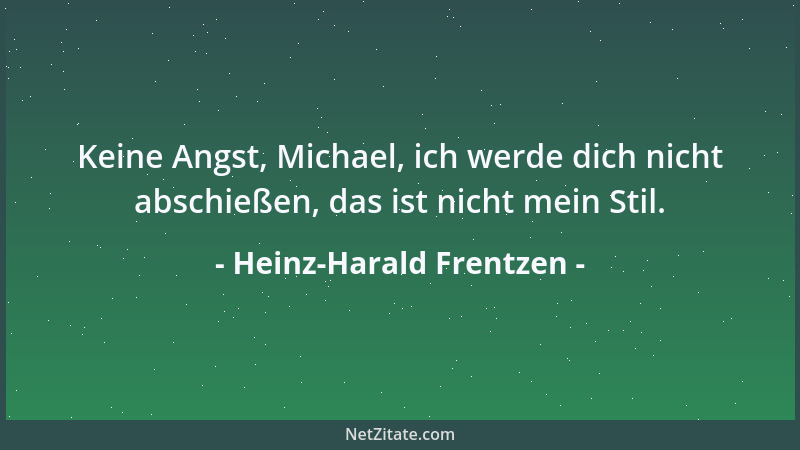 Heinz-Harald Frentzen - Keine Angst, Michael, ich werde dich nicht abschießen, das ist nicht mein Stil....